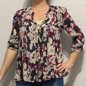 Joie Loose 3/4 Sleeve Floral Blouse - M